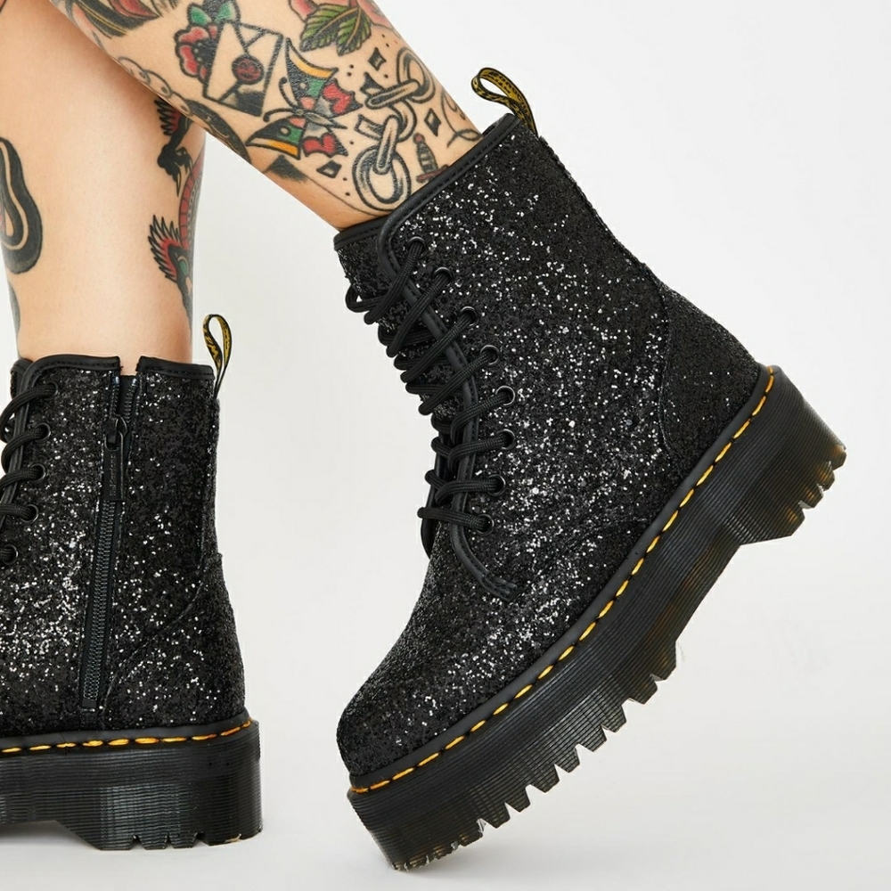 Dr.martens jadon glitter platform boots